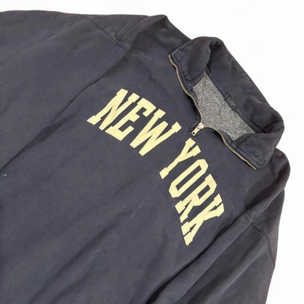 Brandy Melville John Galt New York Navy Quarter Zip Sweatshirt Pullover Vintage